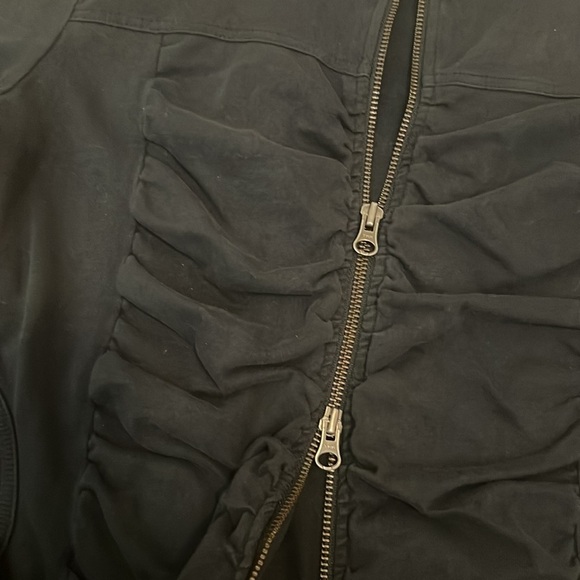 Ripcurl 100% Cotton Rouched Front Back Graphic Full Zip Mock Neck Sweatshirt M - Picture 2 of 4